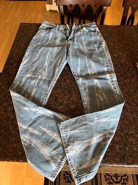 Bleached Light Wash Straight Leg Jeans